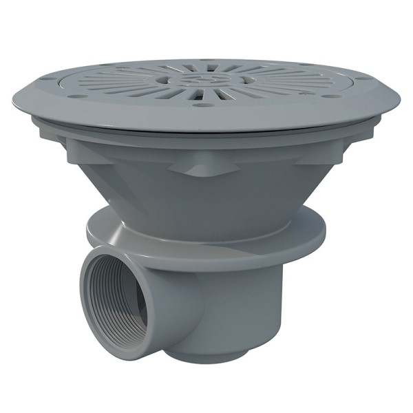 Sumidero pisc. pref. abs redondo ø210 sal. 2'' rejilla abs color