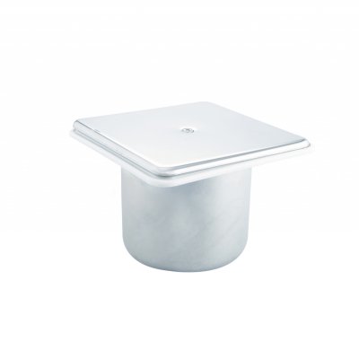 Sumidero con tapa cuadrada acero inox. salida 1 1/2"