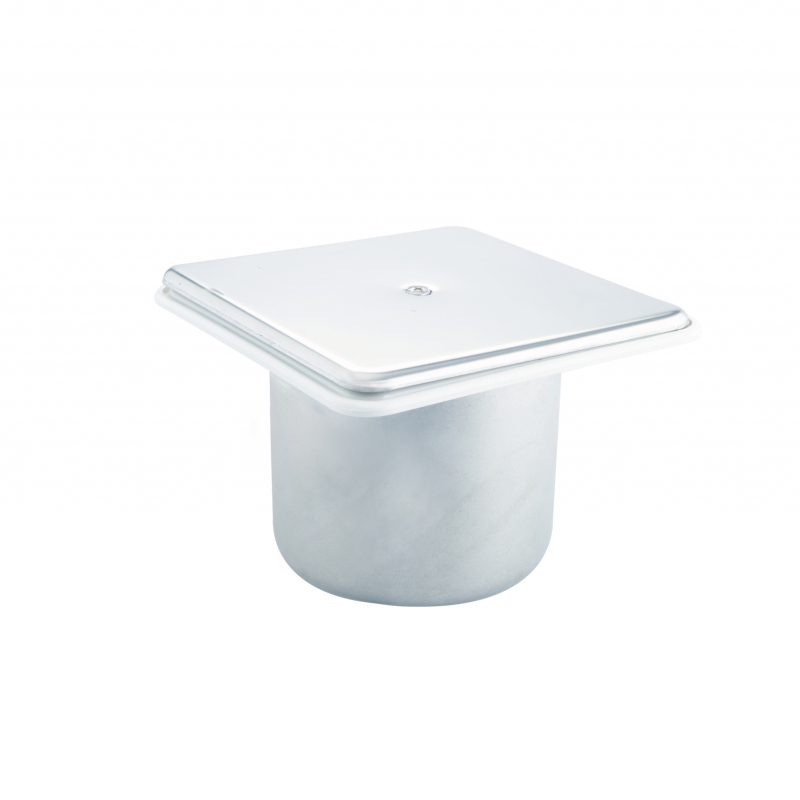 Sumidero con tapa cuadrada acero inox. salida 1 1/2"