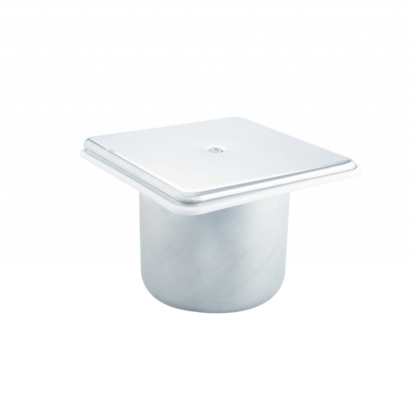 Sumidero con tapa cuadrada acero inox. salida 1 1/2"