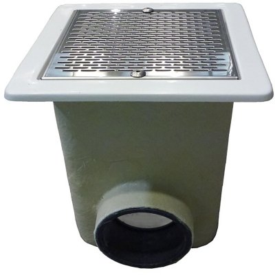 Sumidero norm de poliester y fibra rejilla inox salida d.90 enco