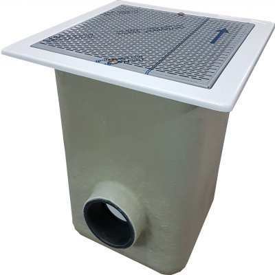 Sumidero norm de poliester y fibra con. salida d.200 mm inox