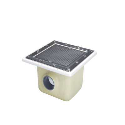 Sumidero pisc. pref. pol. y f.v. 355x355 mm sal. 75 rejilla inox