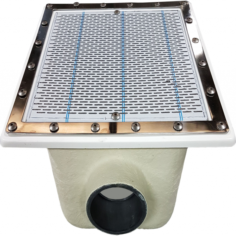 Sumidero pisc. pref. pol. y f.v. 515x515 mm sal. 125 rejilla ino