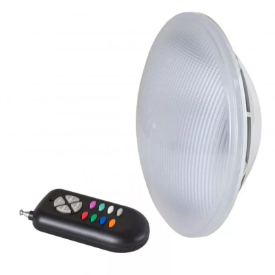 Lampara led par56 rgb c/mando rc 12vac, 900 lm