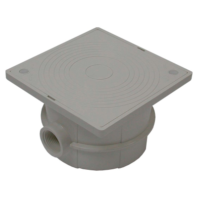 Caja de conexión con tapa de seguridad gris claro