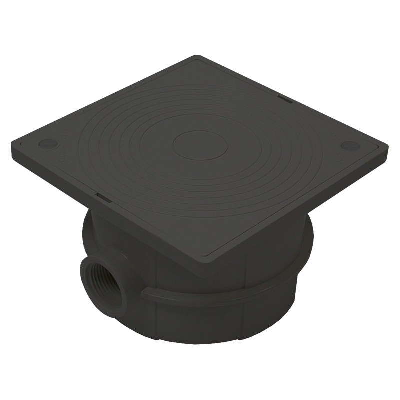 Caja de conexión con tapa de seguridad gris antracita