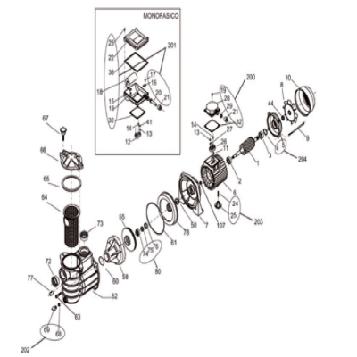 Turbina 100 bomba piscis / mini.  pieza 55