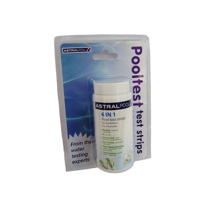 Analizadores tiritas de prueba 6 en 1 (cl libre/ph/alk/br/dur/ci