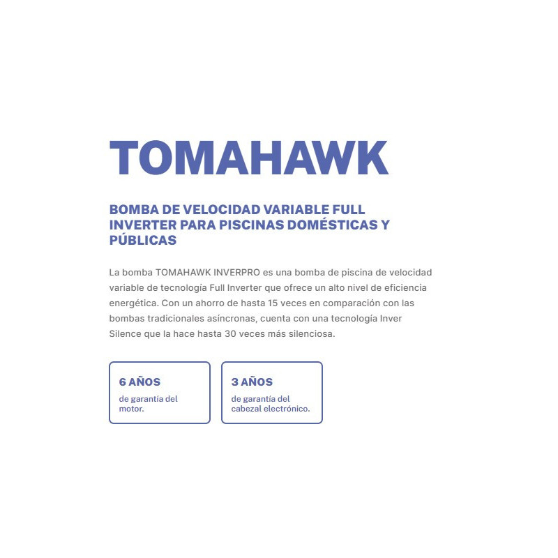 BOMBA VELOCIDAD VARIABLE TOMAHAWK 20 AQUAGEM - 5 m³/h - 25 m³/h -  1CV