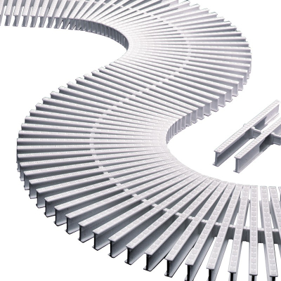 Módulo rejilla transv. para curvas  295 mm alto 22 mm